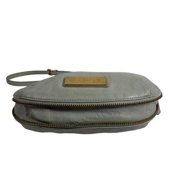 Marc By Marc Jacobs Washed Up Gray Leather Expandable Crossbody Bag Adj Strap - Picture 4 of 12